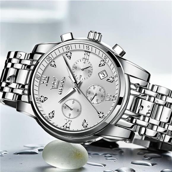 Men Multifunction Watch, Multi Dial Waterproof Luminous Chronograph Men's - Picture 3 of 6
